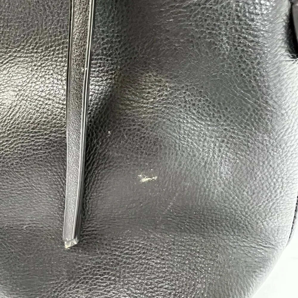 DAVID JONES PARIS Womens‎ Black Leather Backpack Bag (Read)